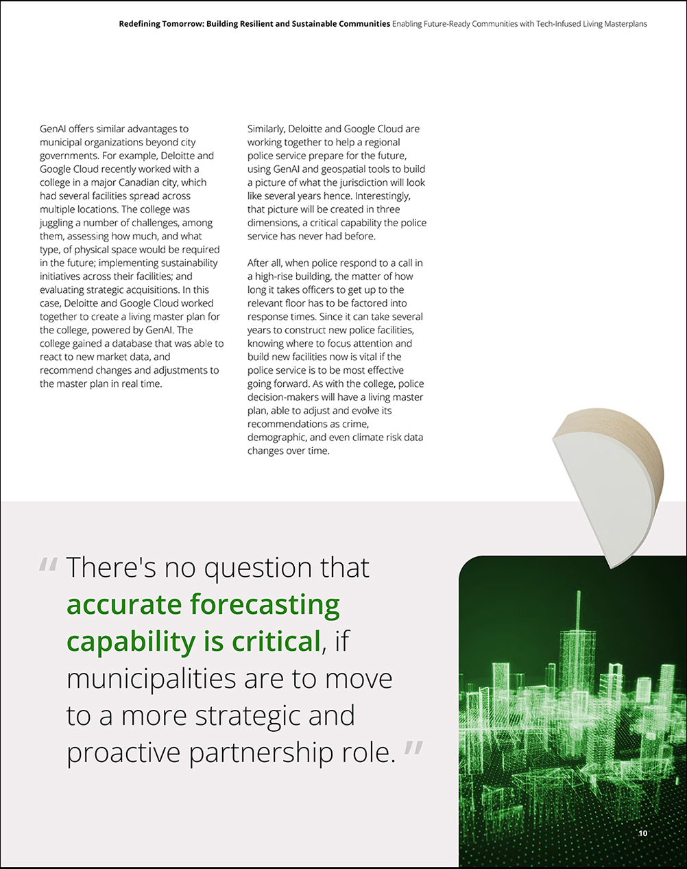 POV for Deloitte on building resilient and sustainable communities, page 10