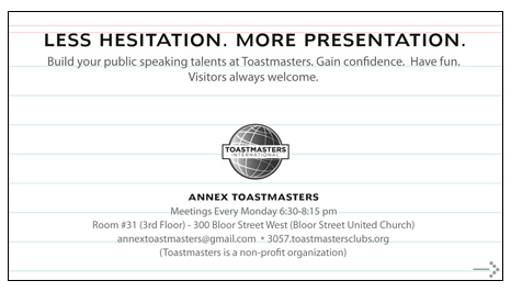 Toastmasters ad 1